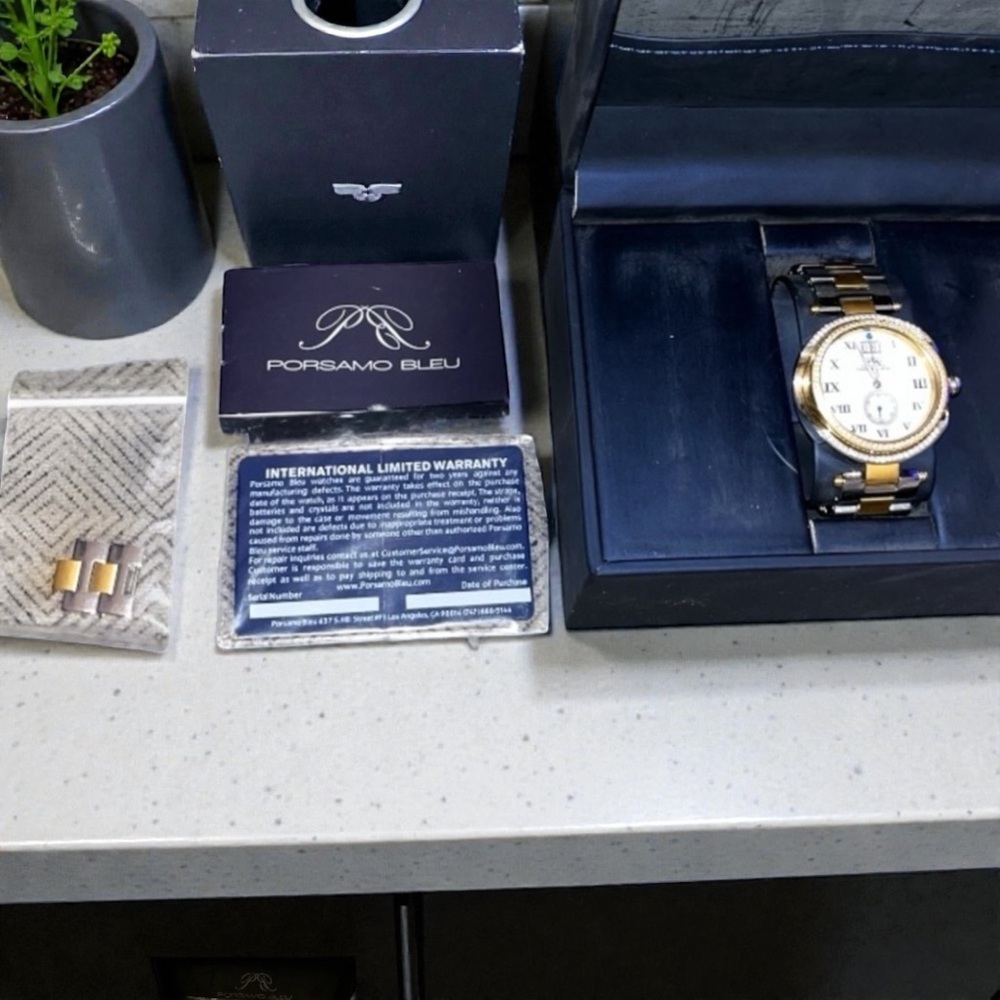 🔥Women’s Porsamo Bleu South Sea Crystal Luxury Women's Watch Like New Condition